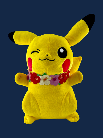 PELUCHE POKÉMON PIKACHU XL COLLIER FLEUR